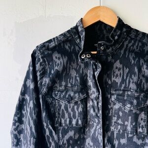 Liverpool Black and Gray Patterned Denim Jacket